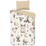 Good Morning Kinder Baby, Bettwäsche 100x135 Luz Indie Vintage Sand 33306