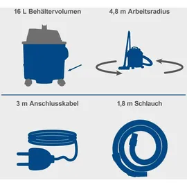 SCHEPPACH VC16 Nass-/Trockensauger