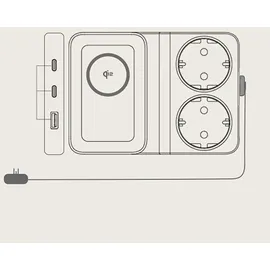 Baseus NOMOS ND11 67W 6-in-1 Wireless Charging Station with Two AC - Schwarz