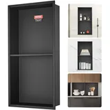 Vevor Wandnische 10x33,02x63,5cm Duschnische Edelstahl Nische Doppellagig 100 % Wasserdicht Nischeneinbau 0-40°C Betriebstemperatur 92°-Inneneckdesign Ideal für Badezimmer Schlafzimmer Arbeitszimmer