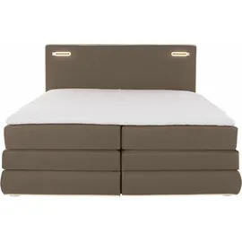 Collection AB Boxspringbett COLLECTION AB "Ninoni", braun, B:195cm L:210cm, Komplettbetten, Boxspringbett, inkl. Bettkasten, Topper und wahlweise mit LED-Beleuchtung, Topseller