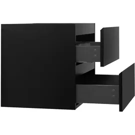 Badplaats Waschbeckenunterschrank Angela 2 Schubladen 60 x 50 x 48 cm Schwarz Matt