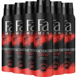 Fa Deospray 150 ml Men Attraction Force, 6er Pack, Jahresvorrat, 6x 150 ml