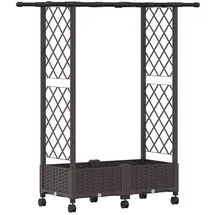 vidaXL Hochbeet mit Rankgitter und Dach 122,5 x 40 x 127 cm Braun