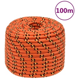 vidaXL Bootsseil Orange 12 mm 100 m Polypropylen