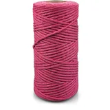 Netuno 1x Makramee Garn Dunkelrosa 3 mm 100 m einfach gedreht Baumwollkordel Kordelband Naturkordel Bunte Baumwoll-Bastelschnur für Makramee Garn Kordel Makramee farbig Twisted Macrame Cord Cotton