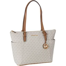Michael Kors Jet Set Item EW TZ Tote MK Signature  in Vanilla/Acorn (9.7 Liter), Handtasche