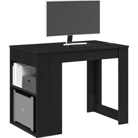 vidaXL Schreibtisch mit Schubladen und Ablage Schwarz Eichen-Optik