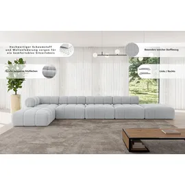 altdecor Modulares Sofa Ecksofa in L-Form - Kerru-L3 - 475x190x70 cm Weiß universal, links/rechts Corner modular Sofa Eckcouch Couch Wohnlandschaf... - Weiß