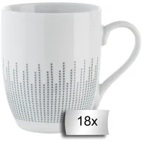 Home4You Kaffeetassen 18er Set, 290 ml - Weiß -