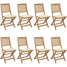 vidaXL Klappbare Gartenstühle 41 x 41 x 91 cm creme 8 St.