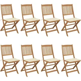 vidaXL Klappbare Gartenstühle 41 x 41 x 91 cm creme 8 St.