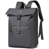 Lkvent laptop rucksack Rolltop-Rucksack, wasserdicht, for Damen und Herren, großer Laptop-Rucksack mit Computerfach for 15,6-Zoll-Laptops Zurück zur Schule(Dark gray)