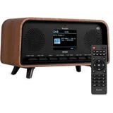 Audizio Desio - DAB Radio mit Bluetooth 5.0 - Stereo DAB Plus Radio mit Fernbedienung, 50 Speicherplätze, Auto Scan, Line-Out, USB, AUX, Retro Optik für Zuhause, Einfache Bedienung, 30 W - Dunkelholz