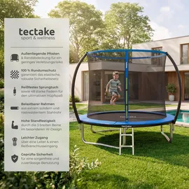 Tectake Jumpy Ø 244 cm inkl. Sicherheitsnetz Schwarz/Blau