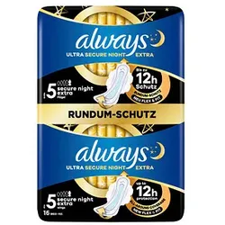 always Binden Ultra Secure Night Extra mit Flügeln, 16 St.