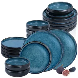 Moritz & Tafelservice 18-tlg Blau Reaktiv - L/B/H ca. 44,00x33,50x38,00