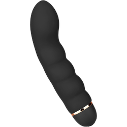 Gewellter G-Punkt-Vibrator aus Silikon, 18 cm, schwarz