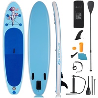 SUP Board Set, Surfboard Set Aufblasbar, Stand Up Paddle Board, SUP Paddlebrett mit Luftpumpe und Komplettes Zubehöre