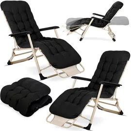 OEM Sofotel Sonnenliege 2er-Set 120 x 60 x 80 cm Schwarz/Beige