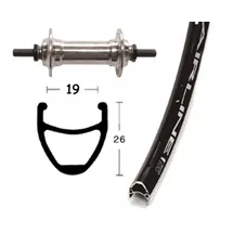 Bikeparts Bike-Parts Laufrad Vorderrad 28x1.75 Zoll Alunabe silber Festachse 36-Loch Rodi Airline 1 schwarz /
