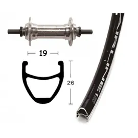 Bikeparts Bike-Parts Laufrad Vorderrad 28x1.75 Zoll Alunabe silber Festachse 36-Loch Rodi Airline 1 schwarz /
