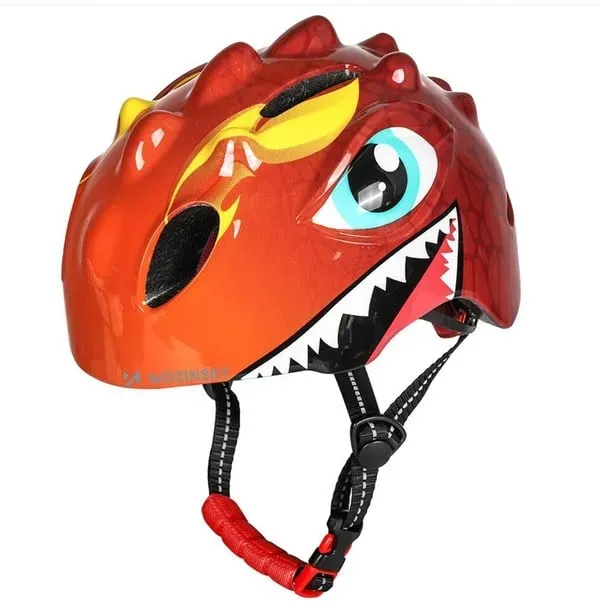 Children's Bicycle Helmet Dragon Motif Light 50-54 cm - Red