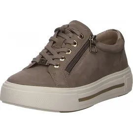 CAPRICE Damen Sneaker flach aus Leder mit Reißverschluss, Braun (Mud Comb), 38,5