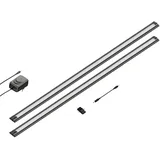 ledscom.de LED Unterbau-Leuchte SIRIS schwarz matt, flach, 90cm, je 1044lm, weiß 2er Set