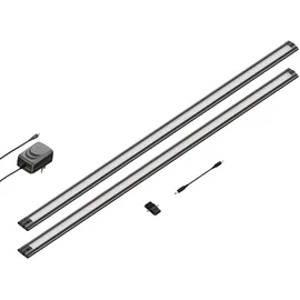 ledscom.de LED Unterbau-Leuchte SIRIS schwarz matt, flach, 90cm, je 1044lm, weiß 2er Set