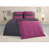 Tom Tailor HOME Wendebettwäsche Henry in Gr. 135x200 oder 155x220 cm, Renforcé, 3 teilig, Bettwäsche aus Baumwolle, mit GRATIS-Zugabe: Sporthandtuch lila