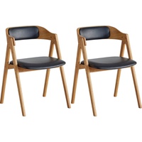 Hammel Furniture Holzstuhl »Findahl by Mette«, (Set), 2 St., Massivholz, mit Sitz und Rückenpolster aus Leder