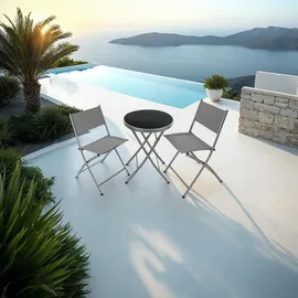 Tectake Bistro-Set, klappbar, für 2 Personen, - Grau