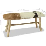 vidaXL Sitzbank Echtleder Teak