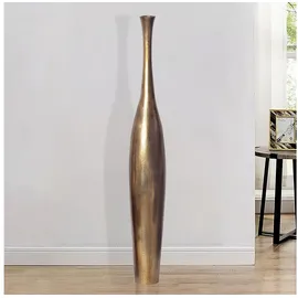 FineBuy Vase in Gold Blumenvase XXL Bodenvase Wohndeko Gross Alu Modern