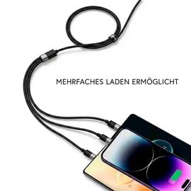 Baseus USB-C auf Micro + Lightning 1,2 m Schwarz