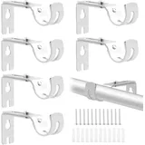Verstellbare Wandhalterung, 6 Gardinenstangenhalterungen, Gardinenstangenhalterung, Metall-gardinenstange, Halterungen, Gardinenstangen, Wandhalterung Mit Befestigungsschrauben Für Gardinenstangen, Si