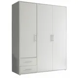 SchlafKONTOR Pol Power Kleiderschrank Valencia 155 x 195 cm Dekor Weiß