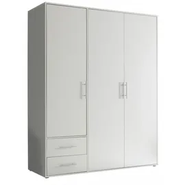 SchlafKONTOR Pol Power Kleiderschrank Valencia 155 x 195 cm Dekor Weiß