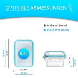 astor24 4er Set Frischhaltedose 400 ml Gefrierdosen Vorratsdosen Aufbewahrung Küche Brotdose Behälter