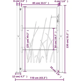 vidaXL Gartentor 100 x 125 cm Anthrazit/Stahl