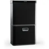 Klarstein Touchless Sensor-Mülleimer - 56L Küchen-Abfalleimer mit Bewegungssensor, 3-in-1-Mülleimer, Trennsystem, Soft-Close, Edelstahl, Schwarz