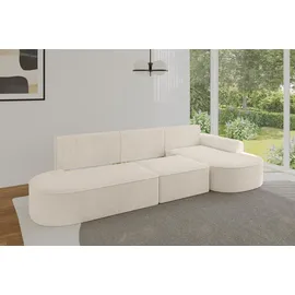 altdecor Eckcouch Cord 5-Sitzer Beige