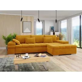 Mirjan24 Ecksofa Orange, 6-Sitzer, Ottomane rechts,L-Form, 310x175 cm, Wohnzimmer, Sofas & Couches, Wohnlandschaften, Ecksofas