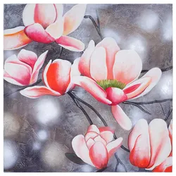 √ñlgem√§lde Blumenzweig, 100% handgemaltes Wandbild Gem√§lde XL, 90x90cm