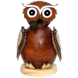 Dekohelden24 Holz-Räucherfigur Eule 11,5 cm