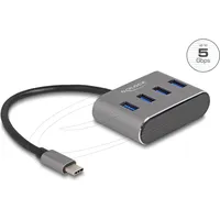 DeLock 63223 USB-Hub 4 Port USB 3.2 Gen 1 (3.1 Gen 1) Type-C Anschluss - Hub Schwarz