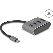 DeLock 63223 USB-Hub 4 Port USB 3.2 Gen 1 (3.1 Gen 1) Type-C Anschluss - Hub Schwarz