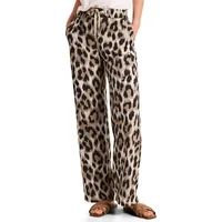 STREET ONE High Waist Wide Leg Hose mit Leo-Print Beige 38