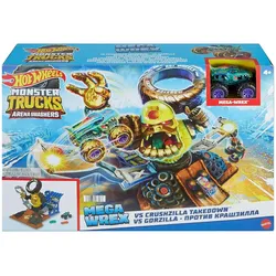 Mattel HPR47 - Hot Wheels - Monster Trucks - Arena Smashers - Mega-Wrex - Interaktives Spielset mit einem Fahrzeug, Crushzilla Takedown